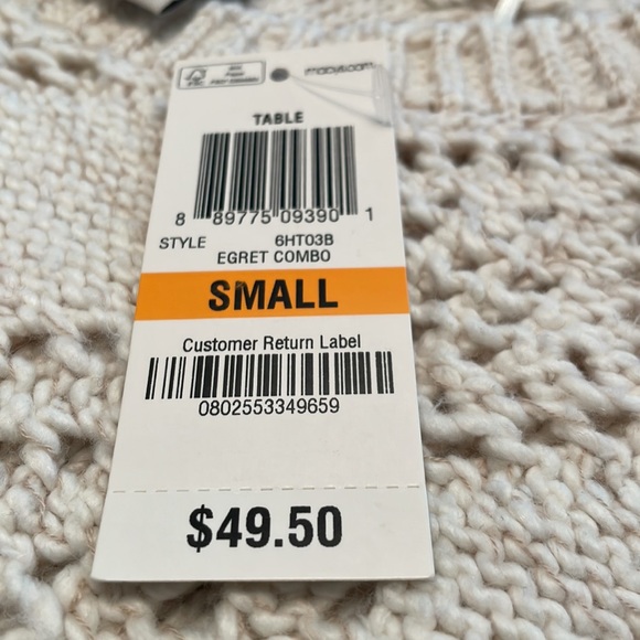 NWOT, American Rag Crochet Sweater Top with Tie Sides & Curved Hems - Picture 12 of 12